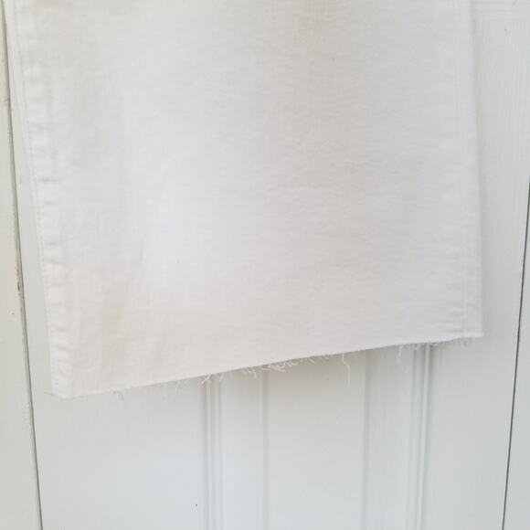 J. Crew‎ Petite Full Length Slim Wide Leg Jeans Size 28P White Raw Hem NWT BX823 - Picture 3 of 8